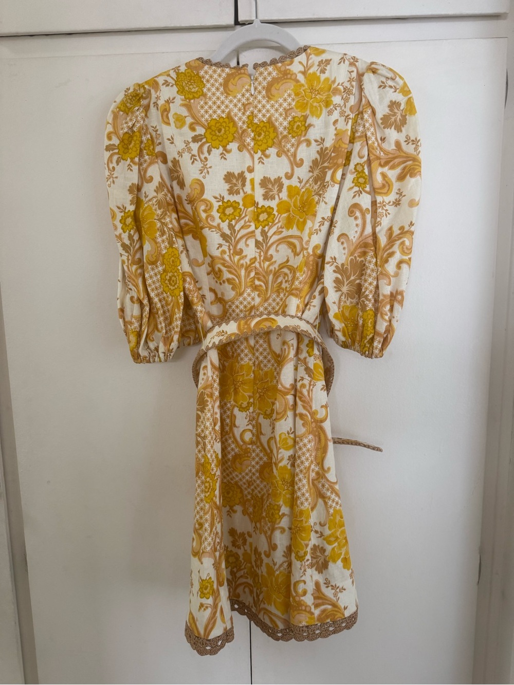 Zimmerman Postcard Mini Dress in Swirl Floral Yellow Sz 0 - Picture 2 of 14